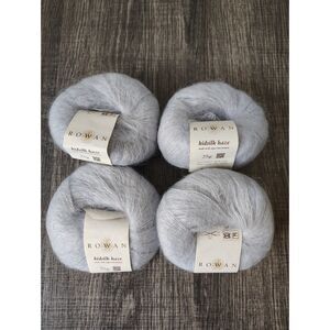 Rowan Kidsilk Haze Yarn Lot of 4 Silver Gray Ghost 642 Mohair Silk 7096 Italy